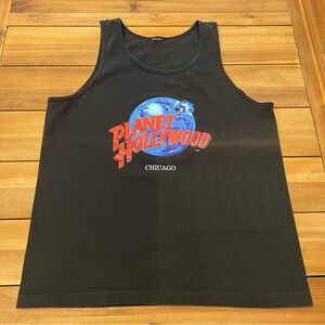 Vintage 90s Planet Hollywood Chicago Single Stitch Tank Top Shirt Small Black